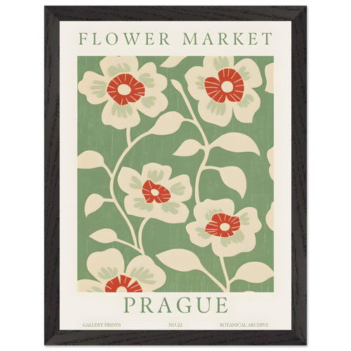 Artfulprints Poster met Lijst Flower market - Prague I   - 30x40 cm - Meerkleurig