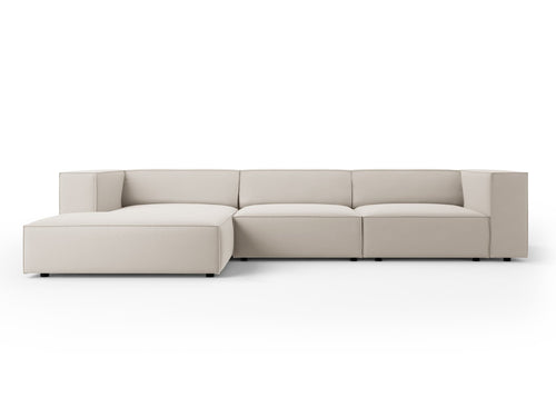 Cosmopolitan Design linker hoekbank Arendal 4-zits, flueel, ecru - 166x284x70cm