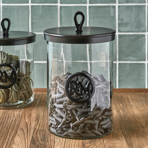 Rivièra Maison RM Soho Storage Jar L - Glas, Aluminium - Transparant - vtwonen shop