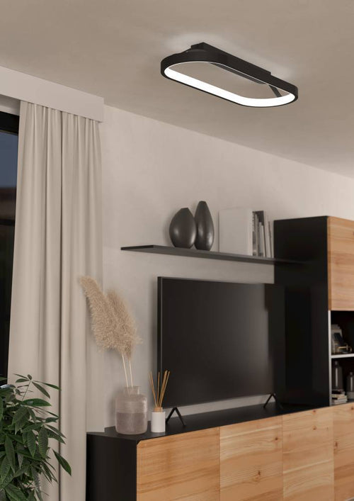 EGLO plafondlamp Codriales - led - 79 cm - zwart/wit - dimbaar - vtwonen shop