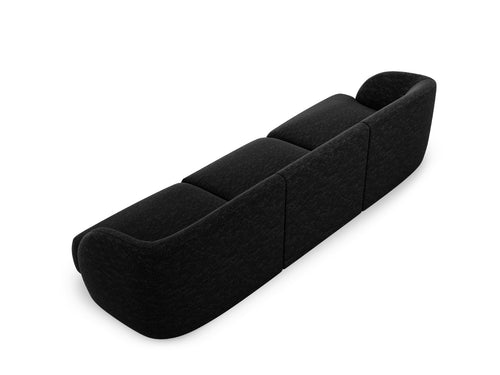 Micadoni Bank Miley 3-zits, chenille, zwart - 90x255x70cm