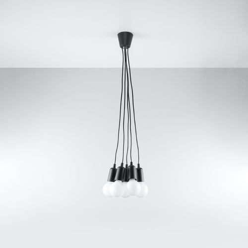 Sollux Lighting Hanglamp DIEGO 5 zwart - 25x25x90cm