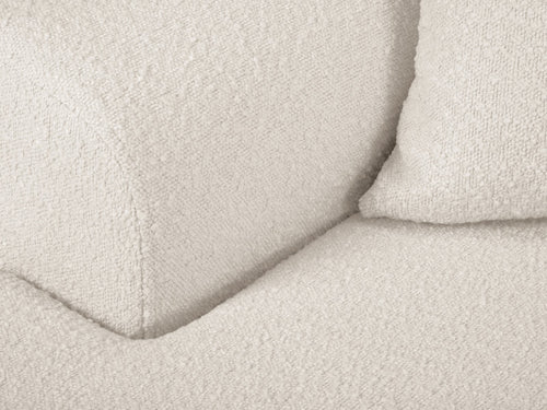 Cosmopolitan Design Uitklapbare hoekbank links met opbergdoos Kyoto 4-zits, boucle, beige - 145x241x88cm