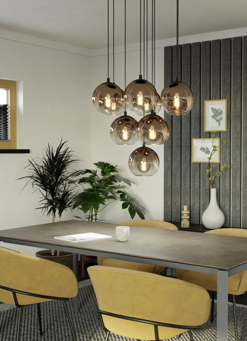 EGLO hanglamp Ariscani 1 - ø 65,5 cm - koperglas - zwart - vtwonen shop