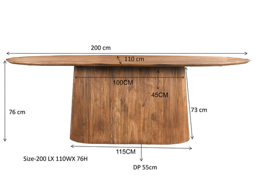 Livingfurn eetkamertafel Salvator - 200cm - mangohout