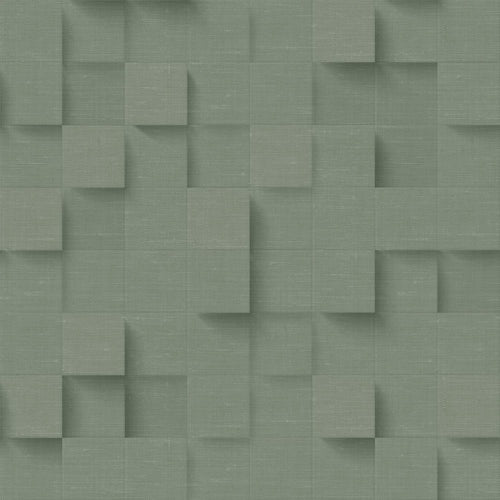 Origin Wallcoverings behang 3D kubussen vergrijsd groen - 50 x 900 cm - 347898 - vtwonen shop