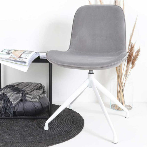 Nolon Nola-Fé Draaibare Eetkamerstoelen Set van 2 Velvet Grijs - Wit - vtwonen shop