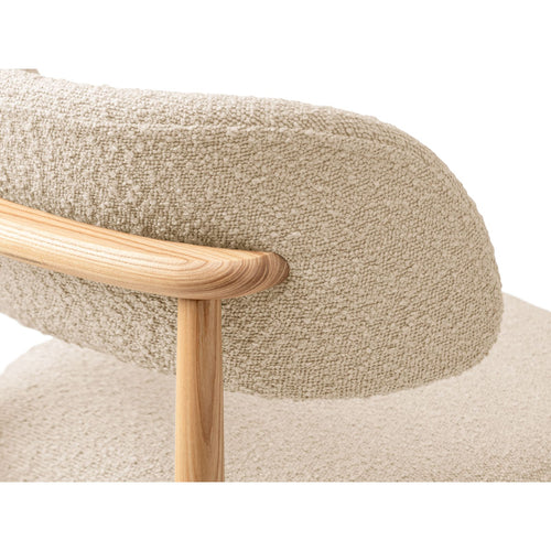 Set van 2 stoelen met gesp Evan boucle beige - 51x49.5x77cm