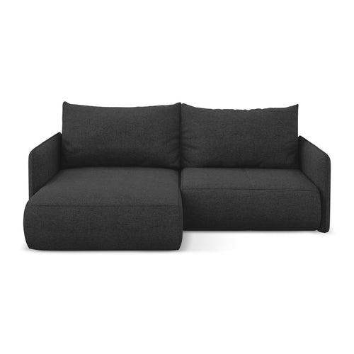 LaMiaSofa hoekbank links Palermo - chenille stof - antraciet - 207x148x86