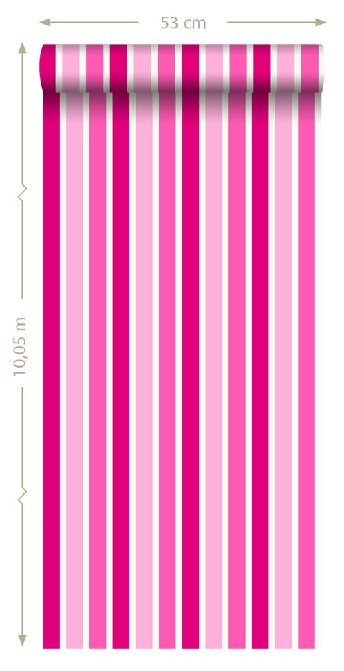 ESTAhome behang strepen roze - 53 cm x 10.05 m - 115818