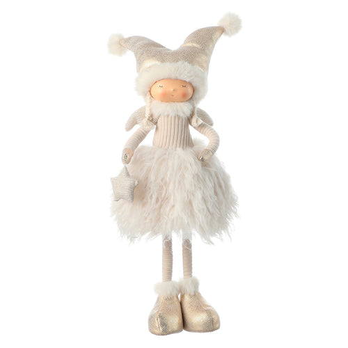 Sia Deco - Kerstfiguur Fillette Dreamy - Crème / 57 cm - Crème - Polyester - H57 - vtwonen shop