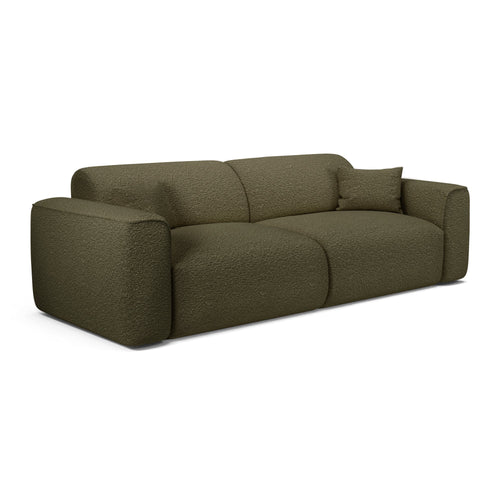 Sia Home - Rechte bank YUMA - Bouclette stof - Olijfgroen - 240cm - vtwonen shop
