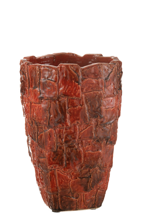 J-Line vaas Akane - keramiek - rood - large - vtwonen shop