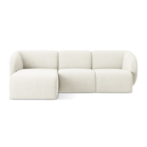 LaMiaSofa hoekbank links Cervo - chenille stof - wit - 248x166x89