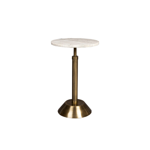 Dutchbone Sana Bijzettafel Rond 30 cm Marmer Beige/ Goud - vtwonen shop