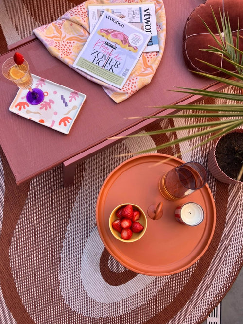 Interieur05 Organisch gevormd buitenkleed Loop Stone Roest - 240 x 340 cm - vtwonen shop