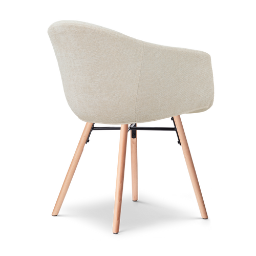 Nolon Nena-Otis Eetkamerstoel Cottonbeige - Houten Onderstel