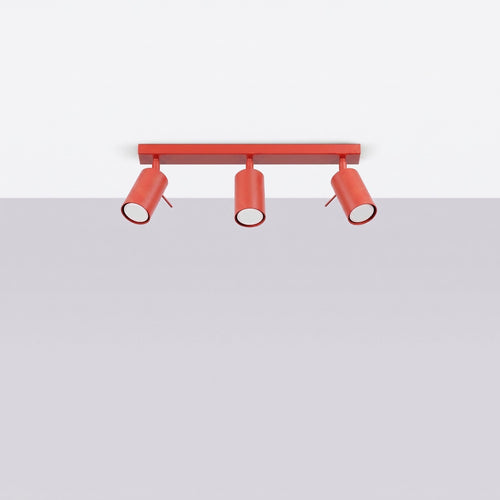 Sollux Lighting Plafondlamp RING 3L rood - 45x6x16cm