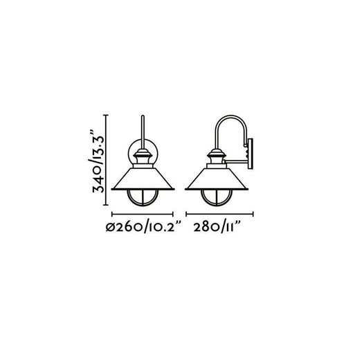 Faro Nautica-P - 1 Light Outdoor Small Dome Wandlamp Roestbruin, E27