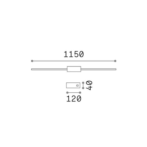 Ideal Lux ESSENCE Geïntegreerde LED-wandlamp van messing, 2000lm, 3000K