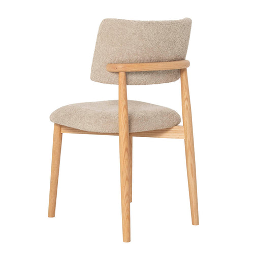 Giga Meubel Eetkamerstoel Nova - Teakhout/Polyester - Taupe - Set van 2 - vtwonen shop