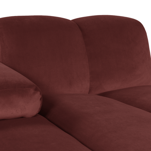 WOOOD chaise longue bank links Mojo - Velvet - Kastanjebruin - 74x124x162