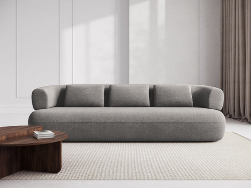 Micadoni - Bank "Jenny" 4 zitplaatsen, boucle, lichtgrijs - 90x226x73cm