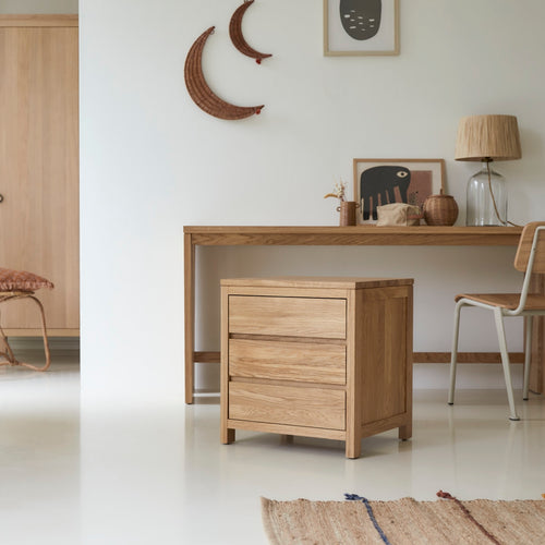 Tikamoon Kinderbureau van massief eiken met opbergkastje - Naturel - vtwonen shop