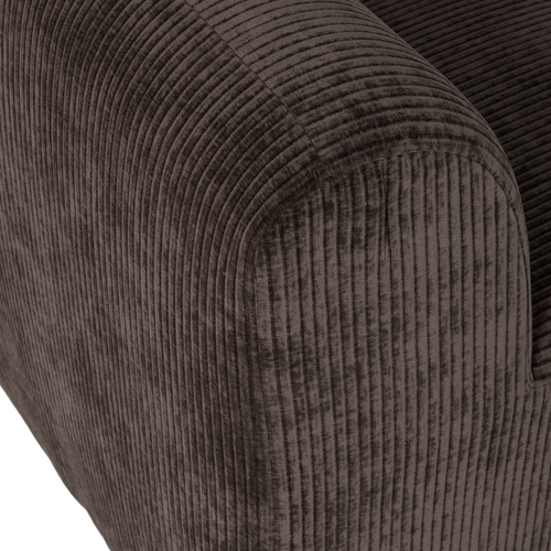 WOOOD eetbank 164 cm rugleuning Mojo Base - Rib - Bruin - 83x164x76