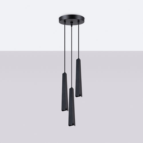Sollux Lighting Hanglamp PRYSM 3P zwart - 19,5x19,5x120cm