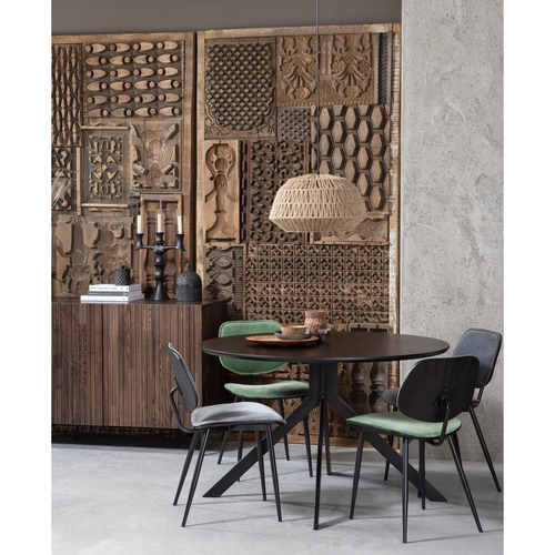 WOOOD eettafel rond Bruno - Mdf - Zwart - 75x120x120 - vtwonen shop