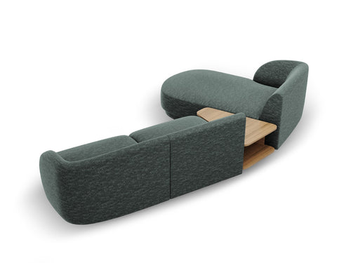 Micadoni linker modulaire bank Miley 3-zits, chenille, olie - 178x303x70cm