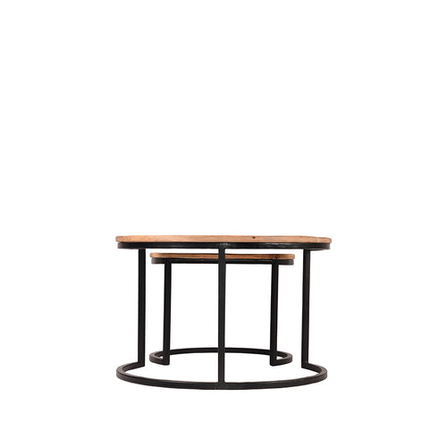 LABEL51 Salontafel Double - Naturel Mangohout - 70x70x45cm - Set van 2 - vtwonen shop