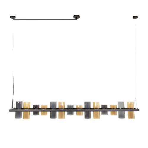 Giga Meubel Hanglamp Cylinder - Zwart Metaal - 14-Lichts - 190x20x150cm - vtwonen shop