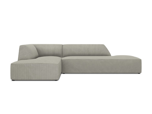Micadoni linker hoekbank Ruby 4-zits, ribfluwelen, lichtgrijs - 180x273x69cm