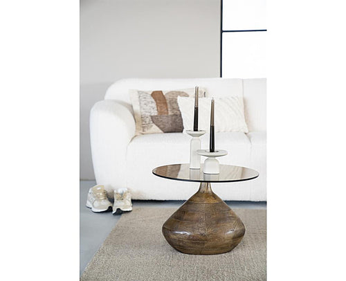 FurniLux Side table Bond  - brown - 50x50x11 cm / 41x41x27 - vtwonen shop