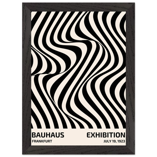 Artfulprints Poster met Lijst Bauhaus - Exhibition Frankfurt   - A4 21x29.7 cm - Zwart / Wit