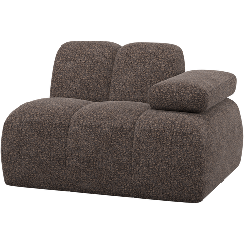 WOOOD 1-zits element bank arm rechts Mojo - Wollig - Bruin - 74x124x97 - vtwonen shop