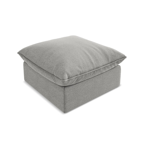 LaMiaSofa Poef Ravenna - bouclé - lichtgrijs - 75x75x45