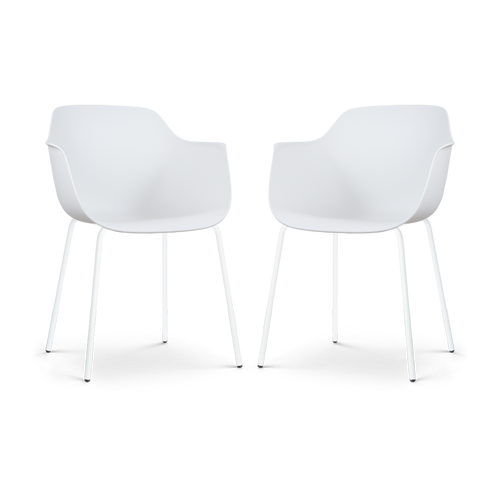 Nolon Nora-Puk Eetkamerstoelen Set van 2 - Wit - Wit Onderstel - vtwonen shop