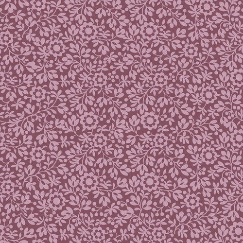 ESTAhome behang bloemetjes donker paars - 50 x 900 cm - 131673 - vtwonen shop