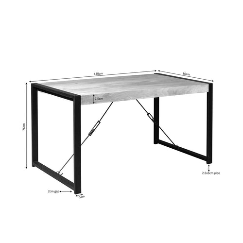 Starfurn Eettafel Britt - Rechthoekig Naturel Hout - 140x80x76cm