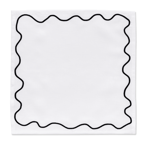 Kulu Club servetten wavy - 100% linnen - wit - set van 2 - vtwonen shop