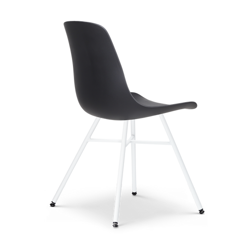 Nolon Noa-Pip Eetkamerstoelen Set van 2 - Zwart - Witte Poten - vtwonen shop