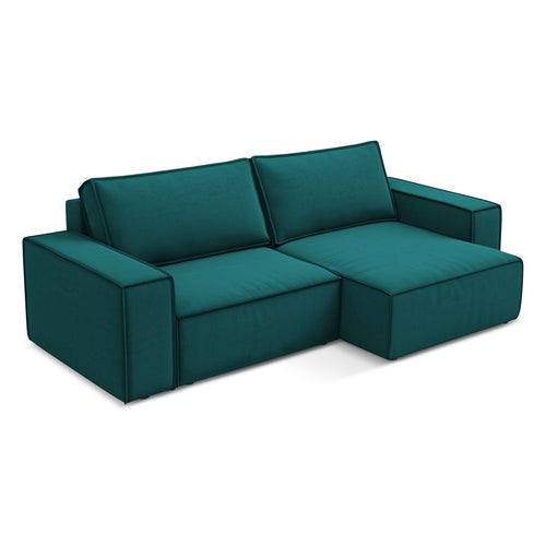 LaMiaSofa hoekbank rechts Livorno - velours - marien - 257x148x82