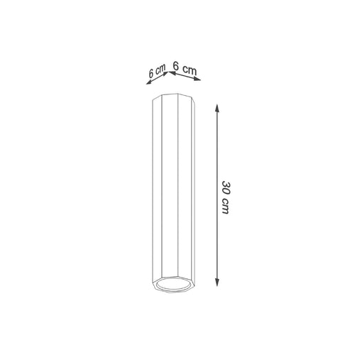 Sollux Lighting Plafondlamp ZEKE 30 eik - 6x6x30cm