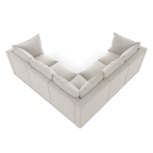LaMiaSofa Modulaire hoekbank Ravenna - velours - lichtbeige - 255x255x77