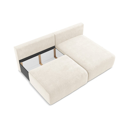 LaMiaSofa hoekbank rechts Ostia - chenille stof - lichtbeige - 210x149x79