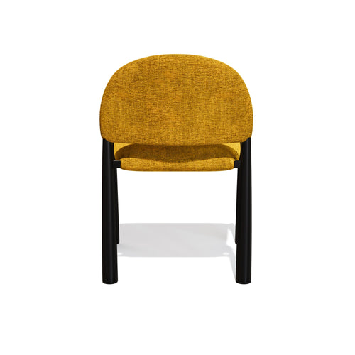 Sia Home - Eetkamerstoel MILO - Fluweel met structuur - Mosterd - 53cm