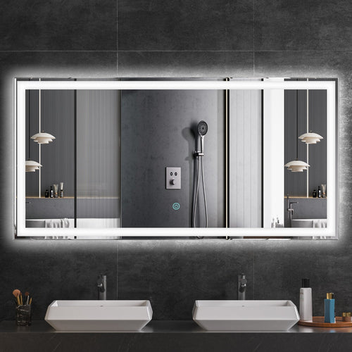 LOMAZOO badkamerspiegel Memphis - met LED verlichting - rechthoekig - 120 x 60 cm